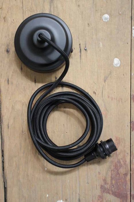 Black braided round cord
