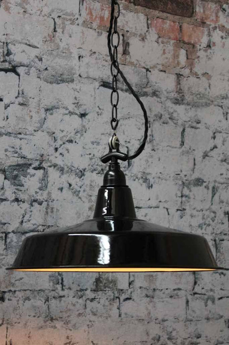 Black pendant enamel light mix of sleek design robust materials and traditional techniques makes this black pendant a striking bedroom light or kitchen island accent