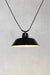 Black factory pendant light with no cover