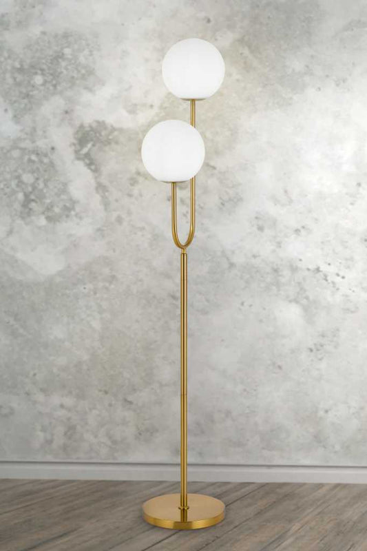 Bowman Twin Floor Lamp Gold Opal