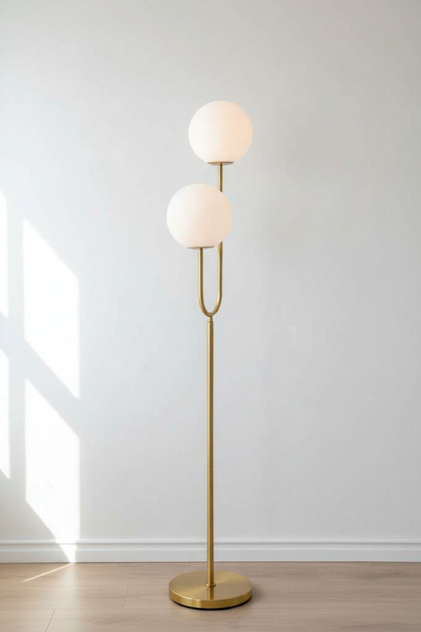 Bowman Twin Floor Lamp Gold Opal