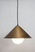 Brass cone light with opal glass ball shade