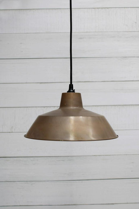 Aged brass pulley pendant