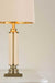 Brass finish table lamp with cream shade