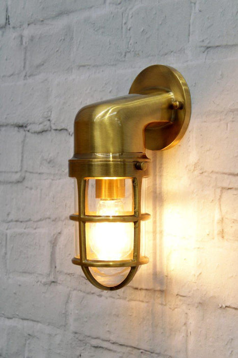 Brass outdoor wall light