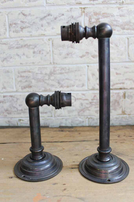 Short and long scone comparison in antique bronze