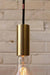 Brass pipe pendant lamp holder made from brushed brass