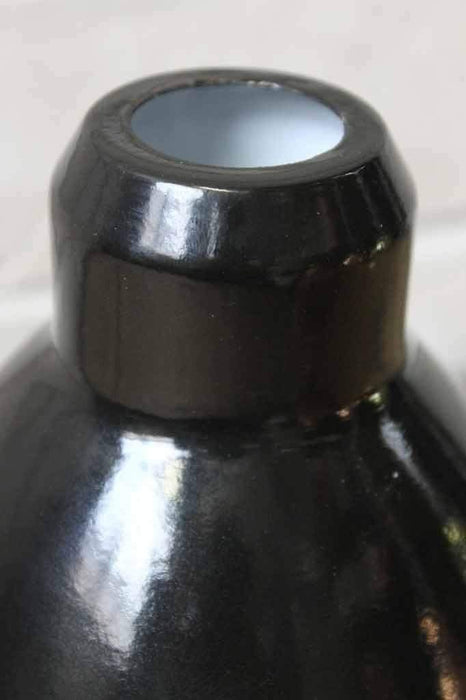 Brasserie pendant light shade in black enamel