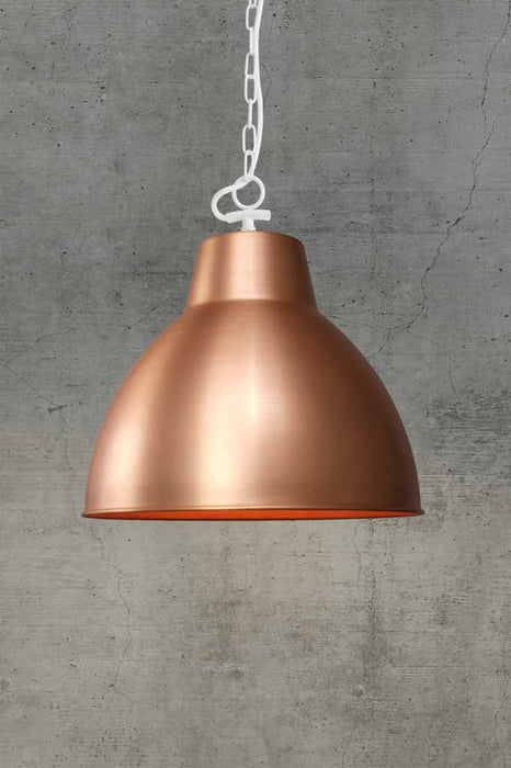 Bright Copper Pendant with white side entry chain