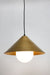Bright brass cone light with opal glass ball shade