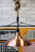 Bullpit rope pendant light with copper shade