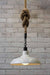 Bullpit rope pendant light with white shade