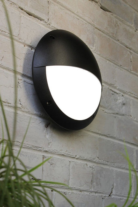 Button lid bunker wall light on wall outside