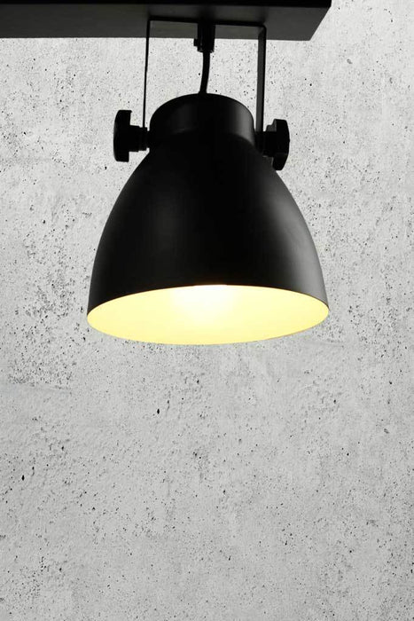 C113 urban industrial three light flush mound minimalist matt black shade online Australia 1