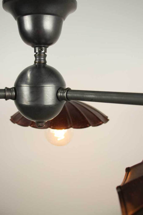 C115 rusty close of flush mount 3 light vintage umbrella flush mount ceiling