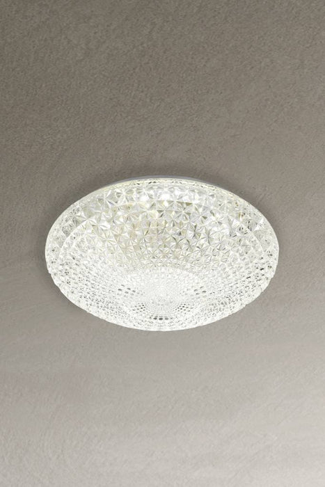 Large variant flush mount light affixed on ceiling