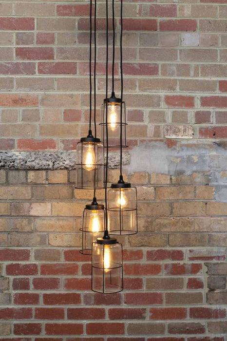 Cage jar lights use in commerical fitouts or cafe lighting or as hallway lights