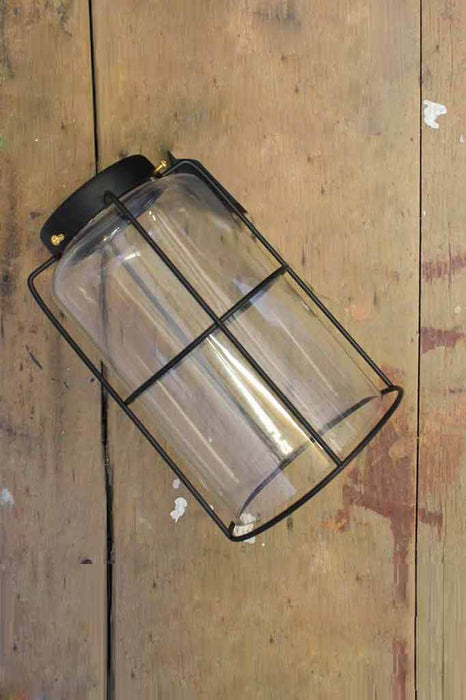 Cage jar wall light glass shade