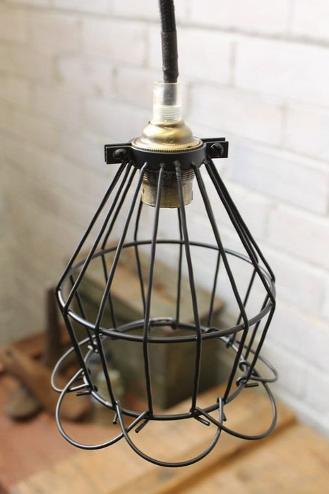 Cage industrial shade ball trouble light. lighting online. black cage shade