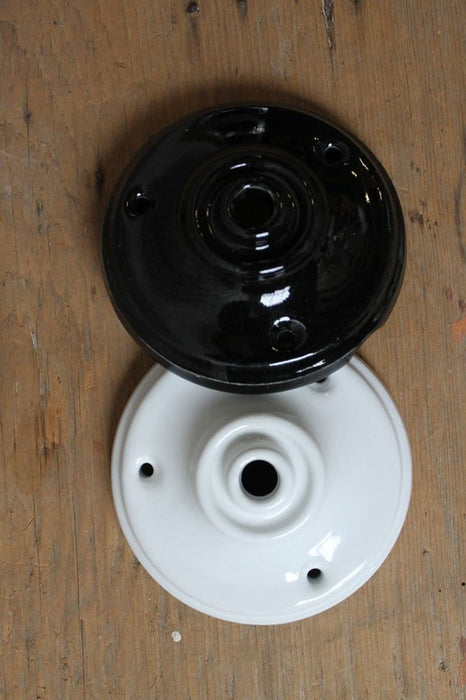 Ceramic ceiling rose in black or white large size
