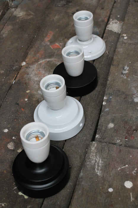 Ceramic flush mounts. online lighting Australia. black or white ceiling rose