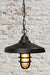 Chain pendant light. industrial style lighting. black cage light with nautical feel.