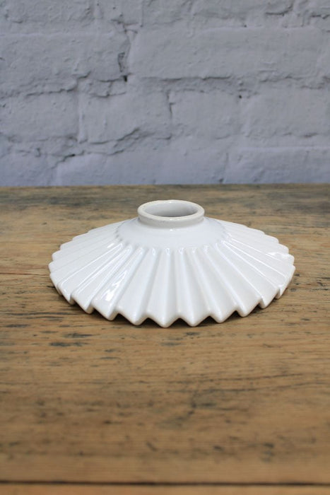Front view of pleat detailing on ceramic shade
