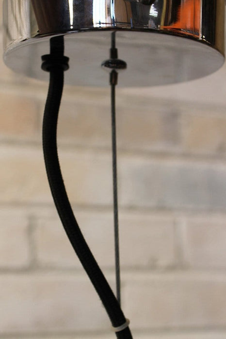 Concrete timber pendant with suspension cable