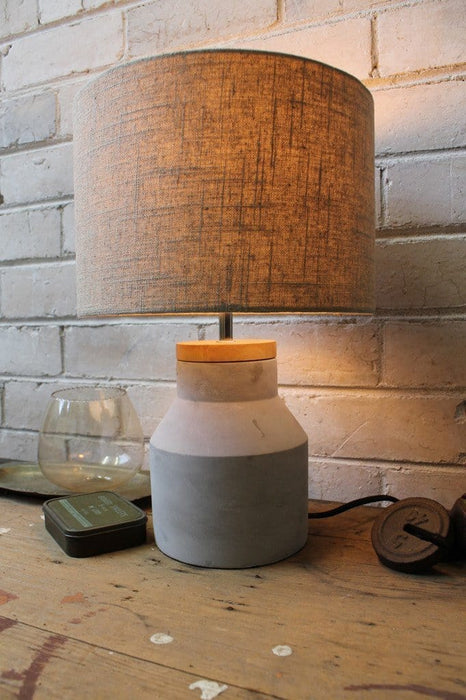 Concrete and timber table lamp industrial chic