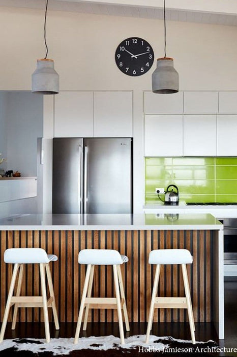 Concrete kitchen pendants. modern kitchen design. concrete lights Australia
