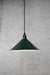 Cone outdoor pendant light with small green shade
