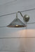 Cone gooseneck wall light in satin nickel finish with small vintage steel shade