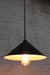 Cone ceiling pendant light. black enamel shade with black cord and edison style bulb
