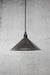 Cone outdoor pendant light with small vintage steel shade shade