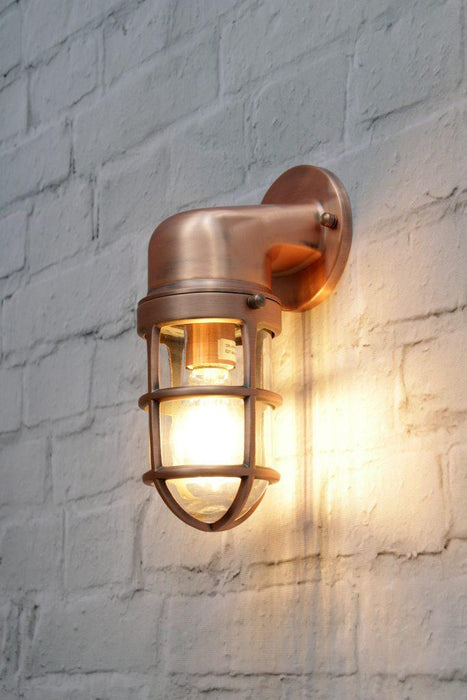 Copper outdoor wall light