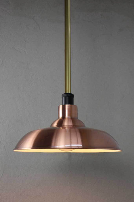 Copper rod pendant light