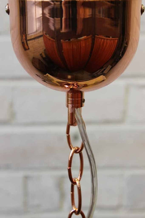 Copper dome pendant light with dome ceiling rose