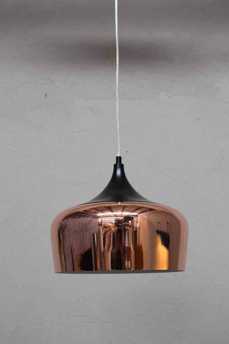 Nordic copper pendant light with white cord