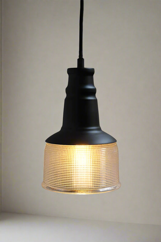 Crosshatch halophane glass pendant. hanging kitchen pendants. online lighting Australia