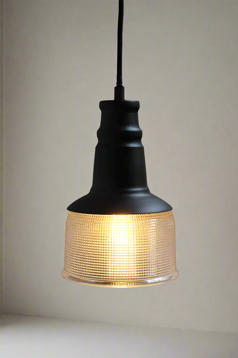 Crosshatch halophane glass pendant. hanging kitchen pendants. online lighting Australia