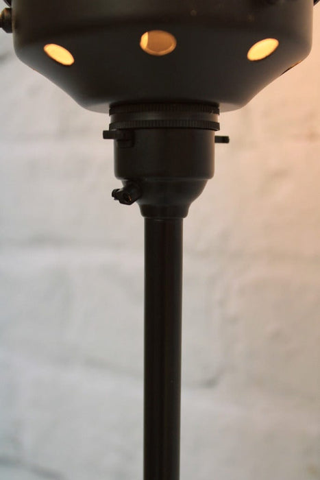 Crown sphere floor lamp pole and gallery close up in black