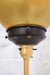 Crown sphere floor lamp close up of pole in gold, gallery in black and shade in gold