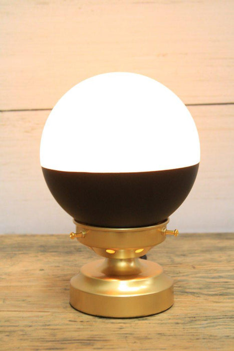 Crown Sphere Lamp with black shade and gold base
