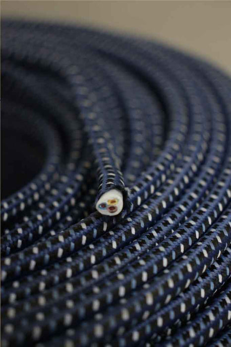 Dark Blue Striped Fleck Cord