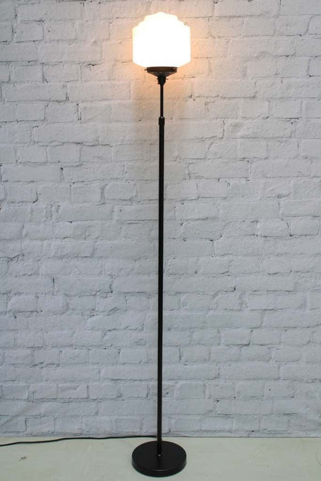 Deco Glass Floor Lamp Full Black