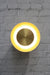 Dome wall light with gold/brass shade and gold/brass disc