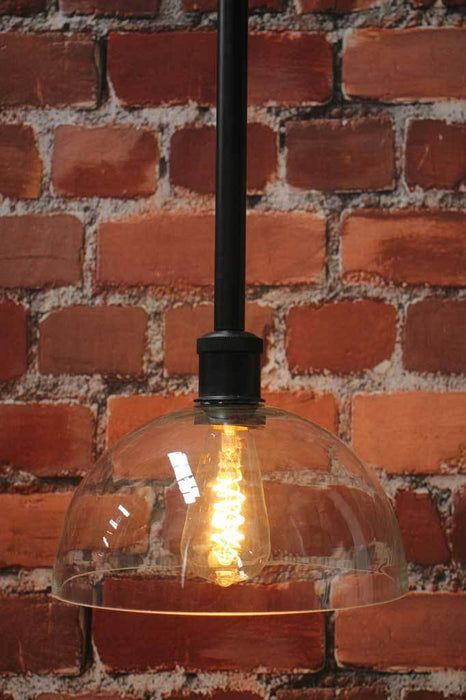 Dome glass black pendant pole industrial modern lighting
