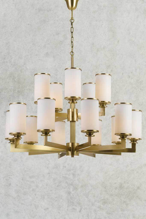 Elegant statement large abercrombie chandelier in 15 light configuration