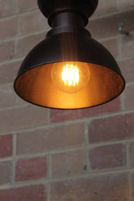 Expressway outdoor celing light with led light bulb. under eave light in an antique bronze finish