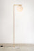 Mid-century modern floor lamp with gold/brass stem and real marble base